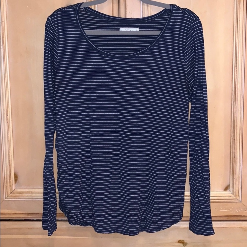 Abercrombie & Fitch Navy and White Striped Shirt